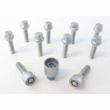 Jeu de boulons de roue H&R Bolconic R12 M12x1,50 - Longueur 52 mm - 10 pièces (par exemple Mercedes) - avec antivol