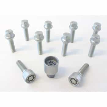 Jeu de boulons de roue H&R Bolconic R12 M12x1,50 - Longueur 60 mm - 10 pièces (par exemple Mercedes) - avec antivol
