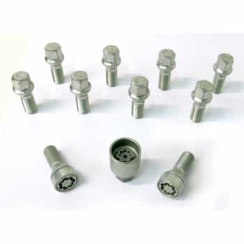 H&R Jeu de boulons de roue coniques M14x1,25 - Longueur 40mm - 10 pièces - avec blocages de roue