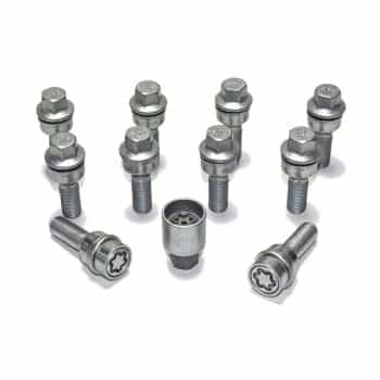 H&R Jeu de boulons de roue convexe R14 M14x1,50 - Longueur 38mm - 10 pièces (par ex. Audi Q3, Q5) - incl.