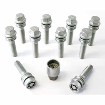 H&R Jeu de boulons de roue coniques avec bague mobile R14 M14x1,50 - Longueur 59mm - 10 pièces (par ex. Porsche,