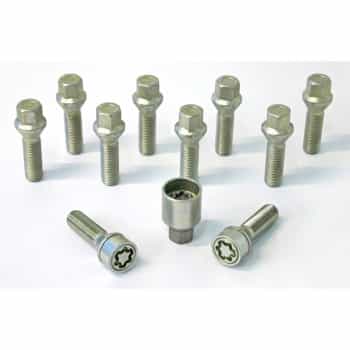 H&R Jeu de boulons de roue coniques M14x1,50 - Longueur 60mm - 10 pièces - avec blocages de roue