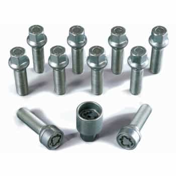 H&R Jeu de boulons de roue convexe R14 M14x1,50 - Longueur 63mm - 10 pièces (par ex. Mercedes, VW T4) - incl.