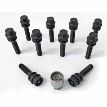 Jeu de boulons de roue H&R Bolconic avec bague mobile R14 M14x1,50 - Longueur 56mm - Noir - 10 pièces (ex. P