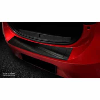 Protection de seuil de coffre en acier inoxydable noir Opel Corsa F HB 5 portes GS-Line 2019- 'Ribs'