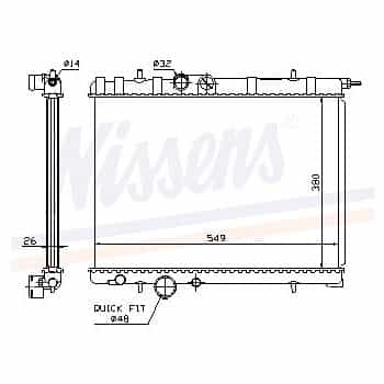 Radiateur, refroidissement du moteur 63697 Nissens