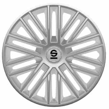 Jeu d'enjoliveurs de roue Sparco 4 pièces Bergamo 15 pouces argent