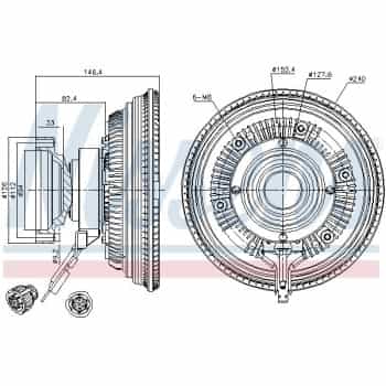 Embrayage, ventilateur de radiateur 86150 Nissens