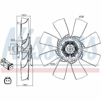 Embrayage, ventilateur de radiateur 86193 Nissens