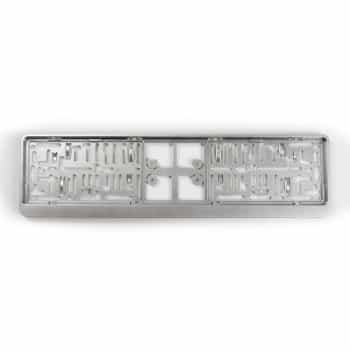 Support de plaque d'immatriculation en plastique 'Click' 52x11cm Silver