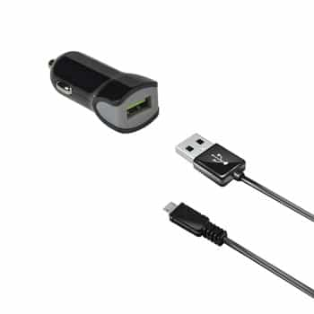 Celly Chargeur voiture 2.4A & câble Micro-USB noir