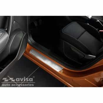 Seuils de portes Inox adaptables sur Renault Captur II 2020- 'Lignes' - 4 pièces