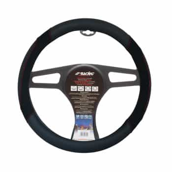 Couvre Volant Simoni Racing Shammy Noir Cuir Artificiel Noir/Rouge