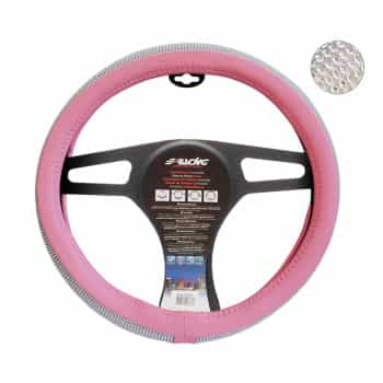 Simoni Racing Couvre volant Diamonds - 37-39cm - Eco-Cuir Rose