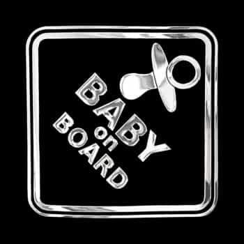 Autocollant Nickel 'BÉBÉ À BORD' - 70x70mm
