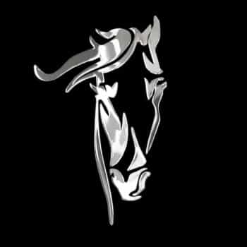 Autocollant Nickel 'Tête de cheval' - 52x80mm