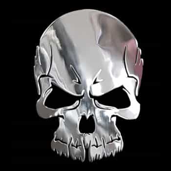 Autocollant Nickel 'Crâne' - 39x50mm