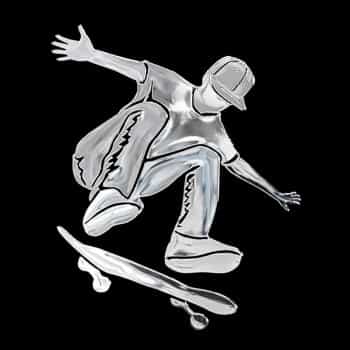 Autocollant Nickel 'Skater boy' - 62x70mm