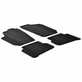 Tapis en caoutchouc pour Volkswagen Polo 6R 2009- (4 pièces + clips de fixation)