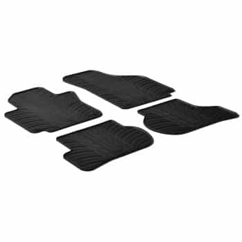 Tapis en caoutchouc pour Volkswagen Golf V,VI Plus 2009- (T-Design 4 pièces + clips de montage)