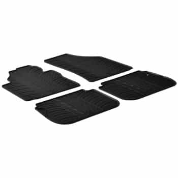 Tapis en caoutchouc pour Volkswagen Caddy 2004- (G-Design 4 pièces + clips de montage)