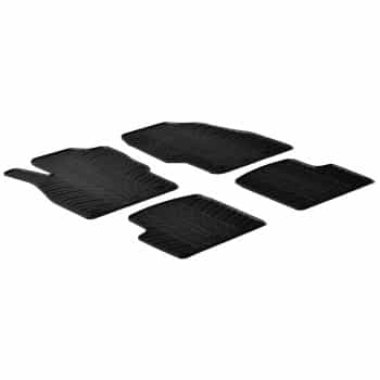 Tapis en caoutchouc adaptés pour Opel Corsa D de 2006 à 2014 (T-Design 4 pièces + clips de montage)