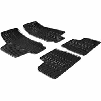 Tapis en caoutchouc adaptés pour Opel Astra G de 1998 à 2004 (T-Design 4 pièces + clips de montage)
