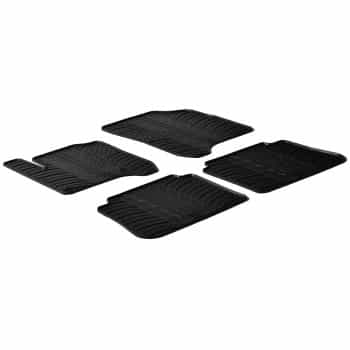 Tapis en caoutchouc pour Citroen C3 Picasso 2009- (T-Design 4 pièces + clips de fixation)