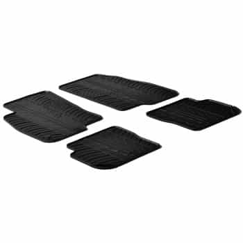 Tapis en caoutchouc pour Fiat Punto Evo 2009-2014 (T-Design 4 pièces + clips de montage)