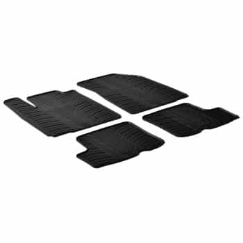 Tapis en caoutchouc adaptés pour Dacia Sandero 2008- (T-Design 4 pièces + clips de fixation)