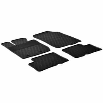 Tapis en caoutchouc adaptés pour Dacia Duster 2010- (G-Design 4 pièces + clips de fixation)