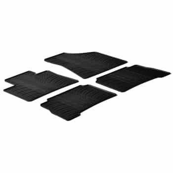 Tapis en caoutchouc pour Kia Sorento 2009-2015 (T-Design 4 pièces + clips de montage)