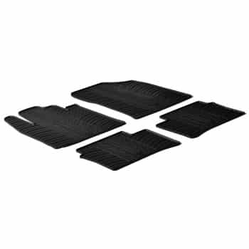 Tapis en caoutchouc adaptés pour Kia Picanto 2011- (T-Design 4 pièces + clips de montage)
