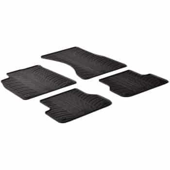 Tapis en caoutchouc pour Audi A7 2010- / A6 2011- (T-Design 4 pièces + clips de montage)