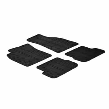 Tapis en caoutchouc pour Audi A6 4F 2006-2010 (T-Design 4 pièces + clips de fixation)