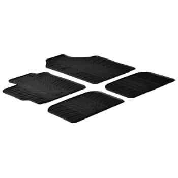 Tapis en caoutchouc pour Toyota Yaris 2006-2011 (T-Design 4 pièces + clips de montage)