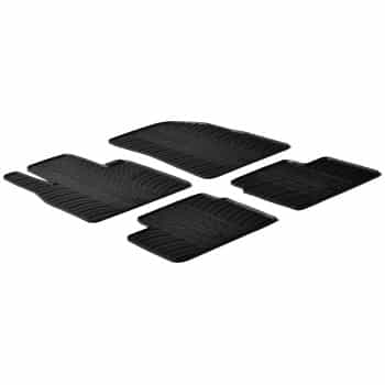 Tapis en caoutchouc pour Nissan Micra 2011- (T-Design 4 pièces + clips de montage)