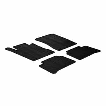 Tapis en caoutchouc adaptés pour Mercedes Classe E W211 2003-2009 (T-Design 4 pièces + clips de montage)