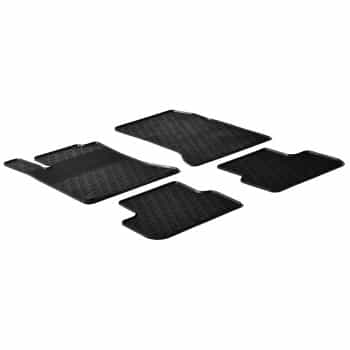 Tapis en caoutchouc adaptés pour Mercedes Classe B W246 2011- (T-Design 4 pièces + clips de montage)