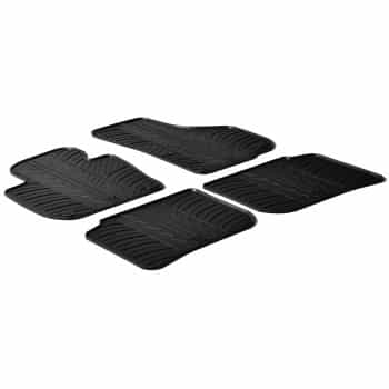 Tapis en caoutchouc adaptés pour Skoda SuperB 2008-2015 (T-Design 4 pièces + clips de montage)