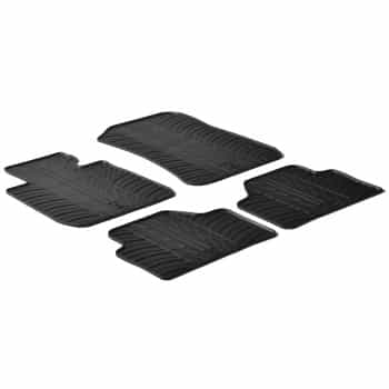Tapis en caoutchouc pour BMW X1 2009-2015 (T-Design 4 pièces + clips de montage)