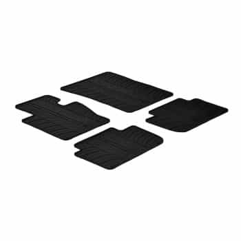 Tapis en caoutchouc pour BMW X3 2004-2010 (T-Design 4 pièces + clips de montage)
