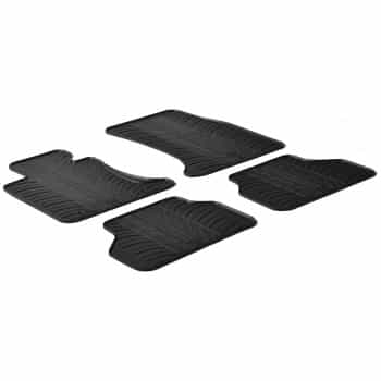 Tapis en caoutchouc pour BMW Série 5 E60/E61 2004-2010 (T-Design 4 pièces + clips de montage)