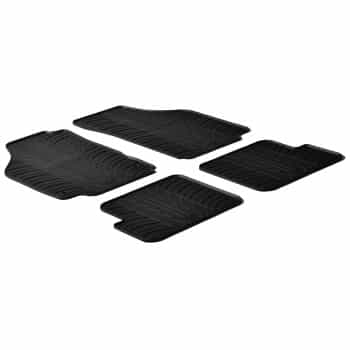Tapis en caoutchouc adaptés pour Lancia Ypsilon 2003-2011 (T-Design 4 pièces + clips de montage)