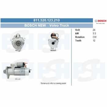 Démarreur Volvo 5.5 kw 811.520.123.210 Bosch
