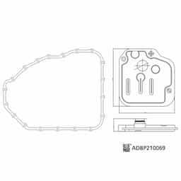 Kit de filtre hydraulique, boîte automatique ADBP210069 Blue Print