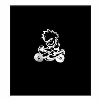 Autocollant Nickel 'Naughty sur la moto' - 60x60mm