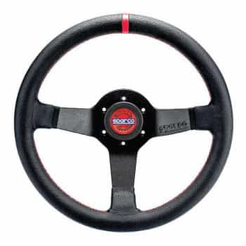 Volant Sport Universel Sparco 'R330 Champion Dish' - Cuir Noir - Diamètre 330mm