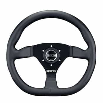 Volant Sport Universel Sparco 'L360 Flat' - Cuir Noir - Diamètre 330mm