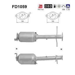 Filtre à particules / à suie, échappement FD1059 AS